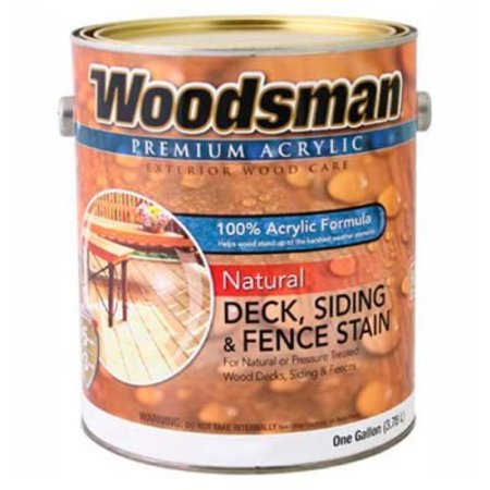 GENERAL PAINT Woodsman 100% Acrylic Natural Deck, Siding & Fence Wood Stain, Cedartone, Gallon - 149320 149320